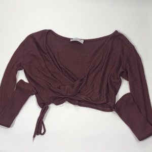 mauve long sleeve crop top